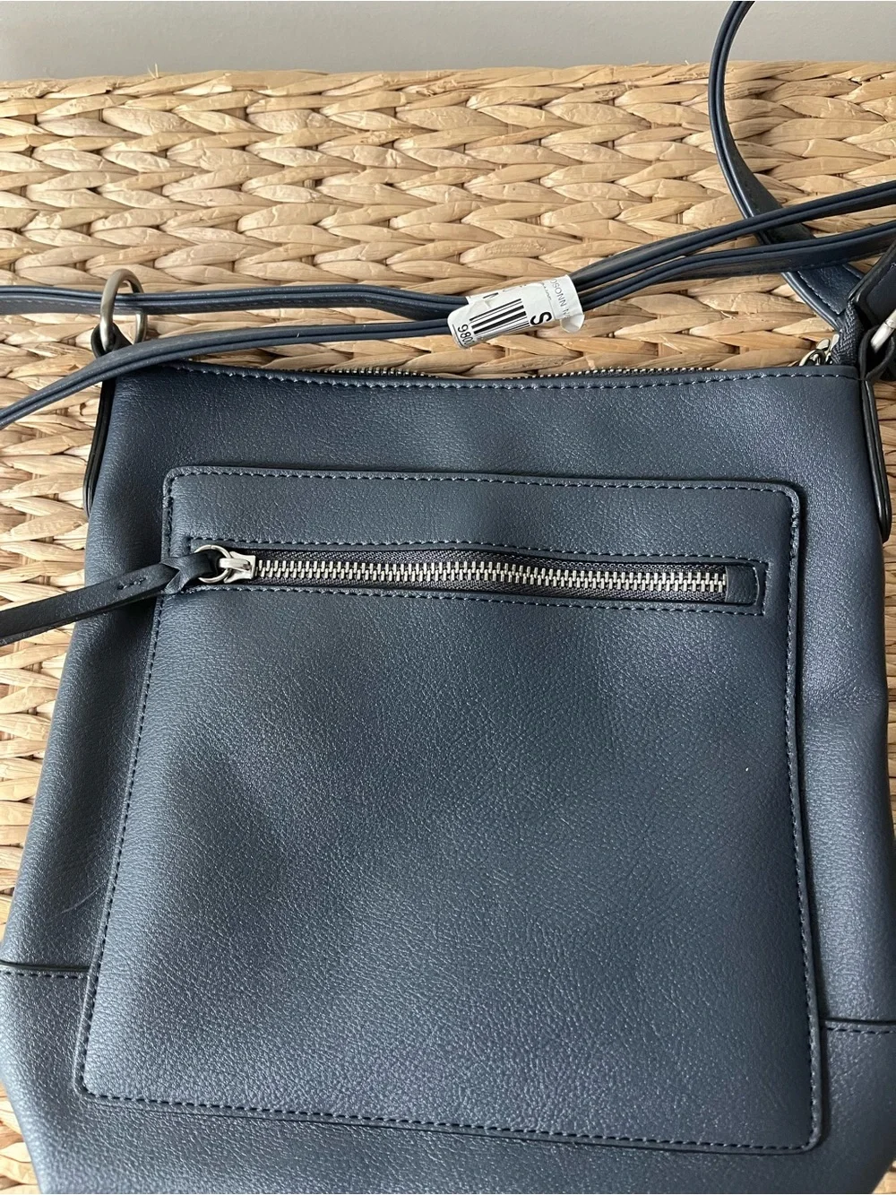 Style & Co. Hudson North South Soft Faux Leather Navy Crossbody